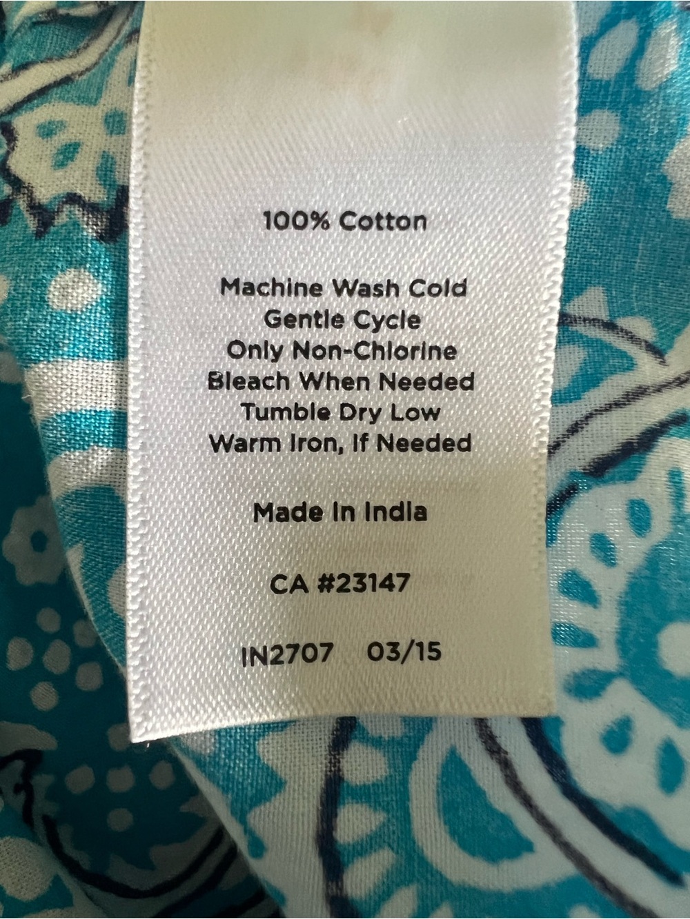 Talbots Blue and White Paisley Sleeveless Tank - Picture 5 of 5